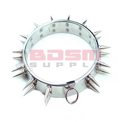 FLAT SLAVE COLLAR WITH SPIKES